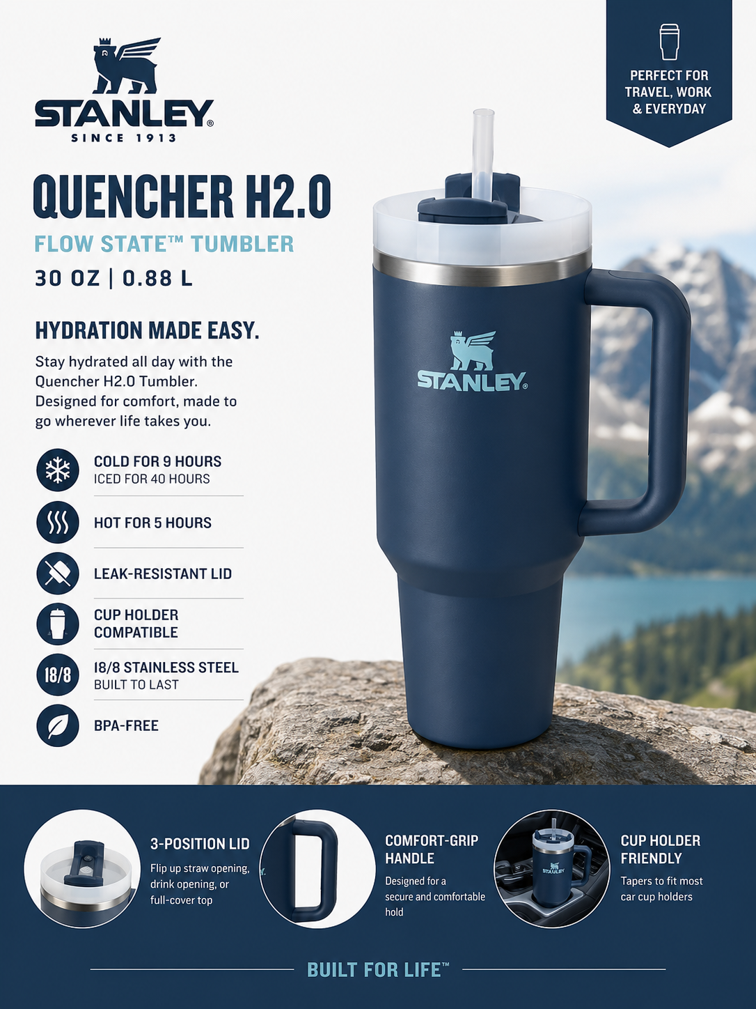 Watch Unboxing Stanley Dark Navy Tumbler on Amazon Live
